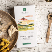 Carica l'immagine nel visualizzatore di Gallery, Turmeric Ginger Green Tea - Dhyāna Natural Leaf Tea