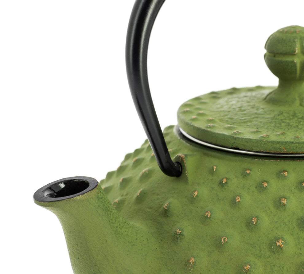 Teiera In Ghisa Giapponese Verde Libellula - Capacità 80cl, Interno Smaltato, Per Tutti I Fuochi, Filtro In Acciaio